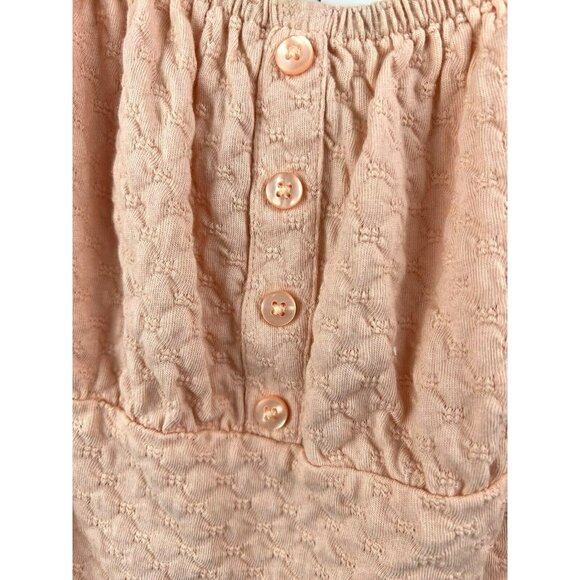 Billabong Top L Crop Puff Sleeve Off Shoulder Ruffle Blouse Boho Beach Stretch - Picture 2 of 6